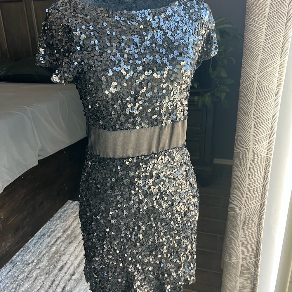 Arden B Silver Sequin Bodycon Mini Dress